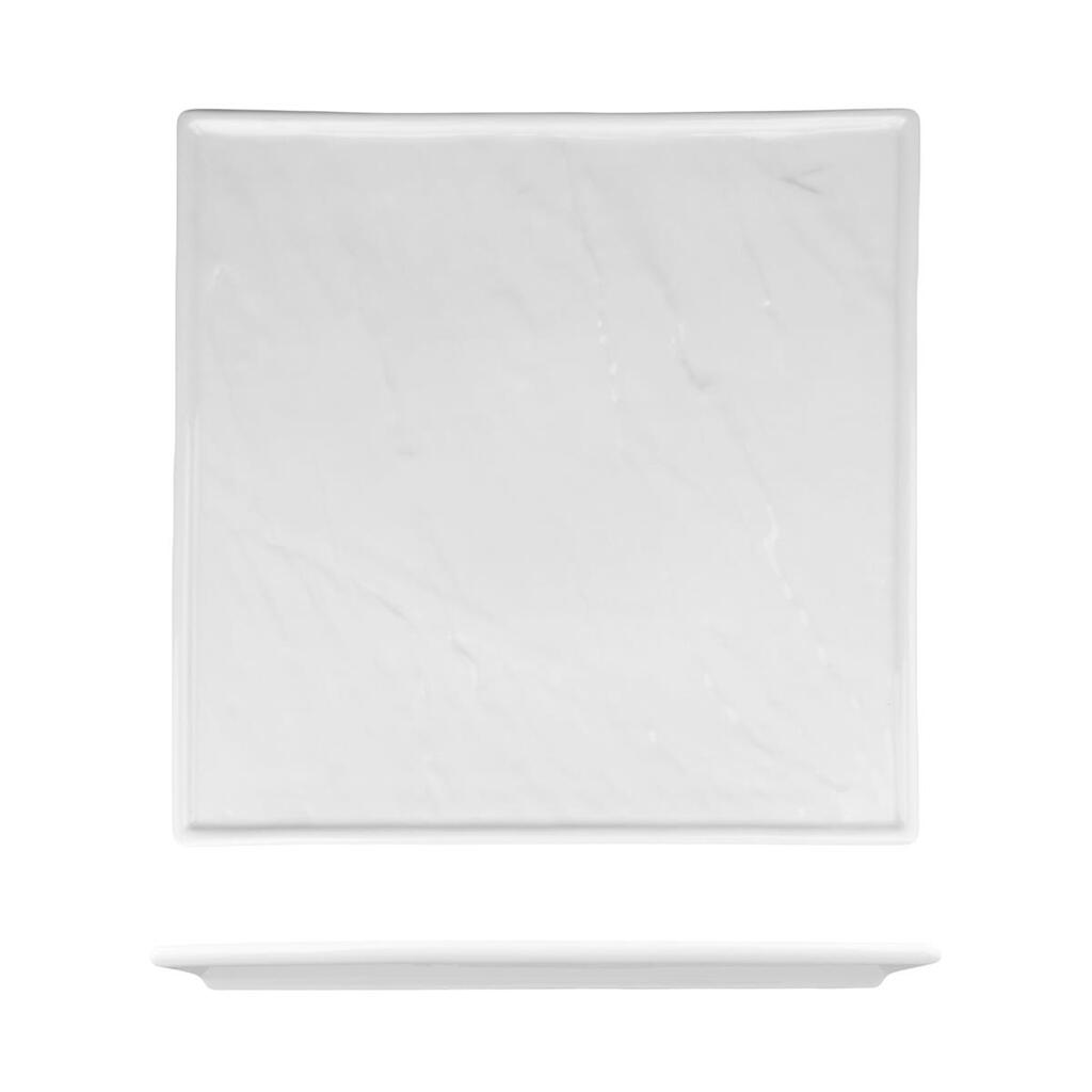Блюдо квадратное 25,5*25,5 см h1,5 см Relief белое фарфор P.L. Proff Cuisine [3]