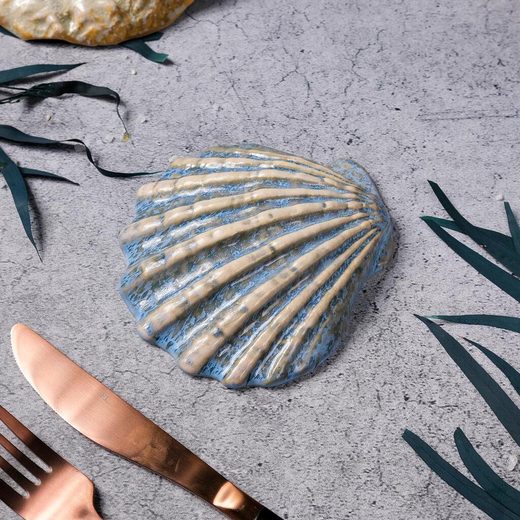 Блюдо для подачи 13*12,5 см h3 см Shell Northern Blue Frutti di Mare P.L. [1]