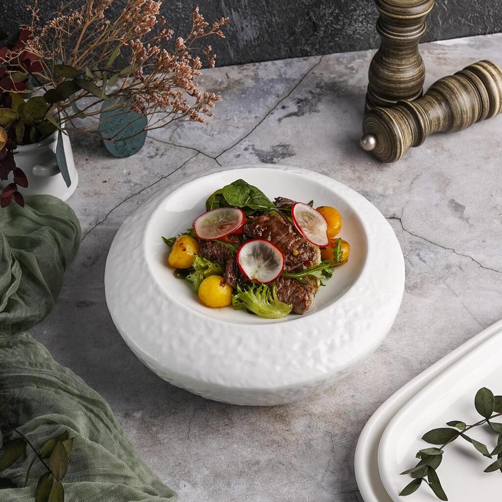 Блюдо круглое для подачи d 20,5 см h8,8 см Organic белое фарфор P.L. Proff Cuisine [2]