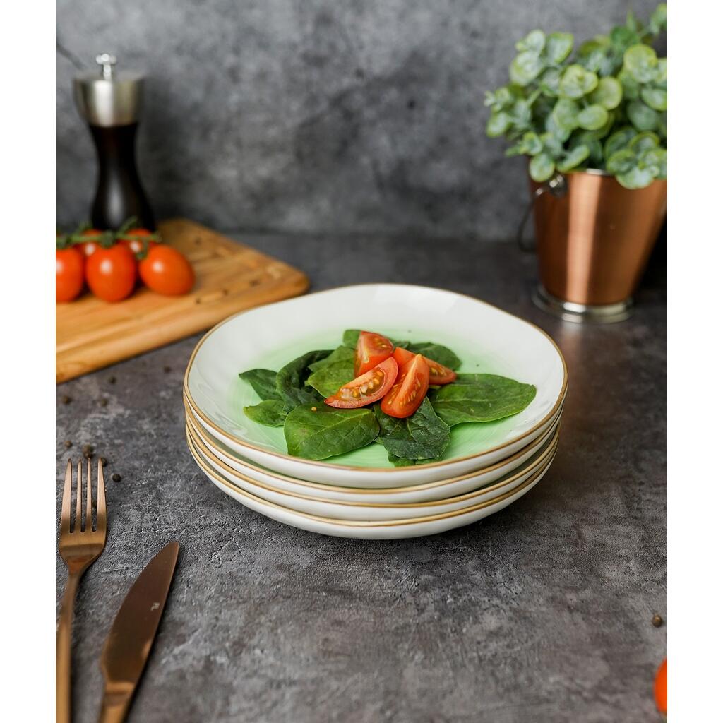 Салатник  450 мл d 21,5 см h3,8 см зеленый фарфор "The Sun Eco" P.L. Proff Cuisine [6]