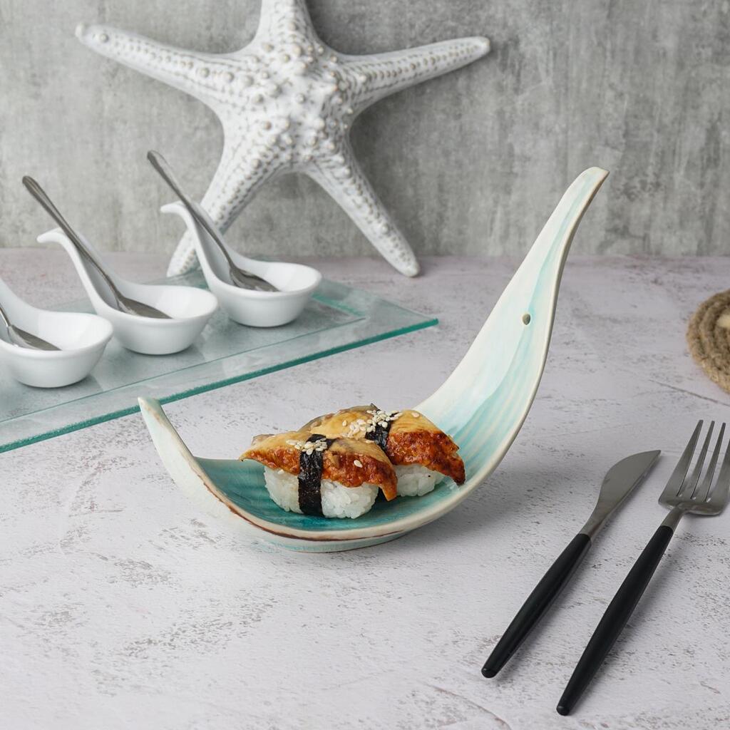 Блюдо для подачи 21*7,4 см h13,5 см Sea Blue Leaf Frutti di Mare P.L. [1]