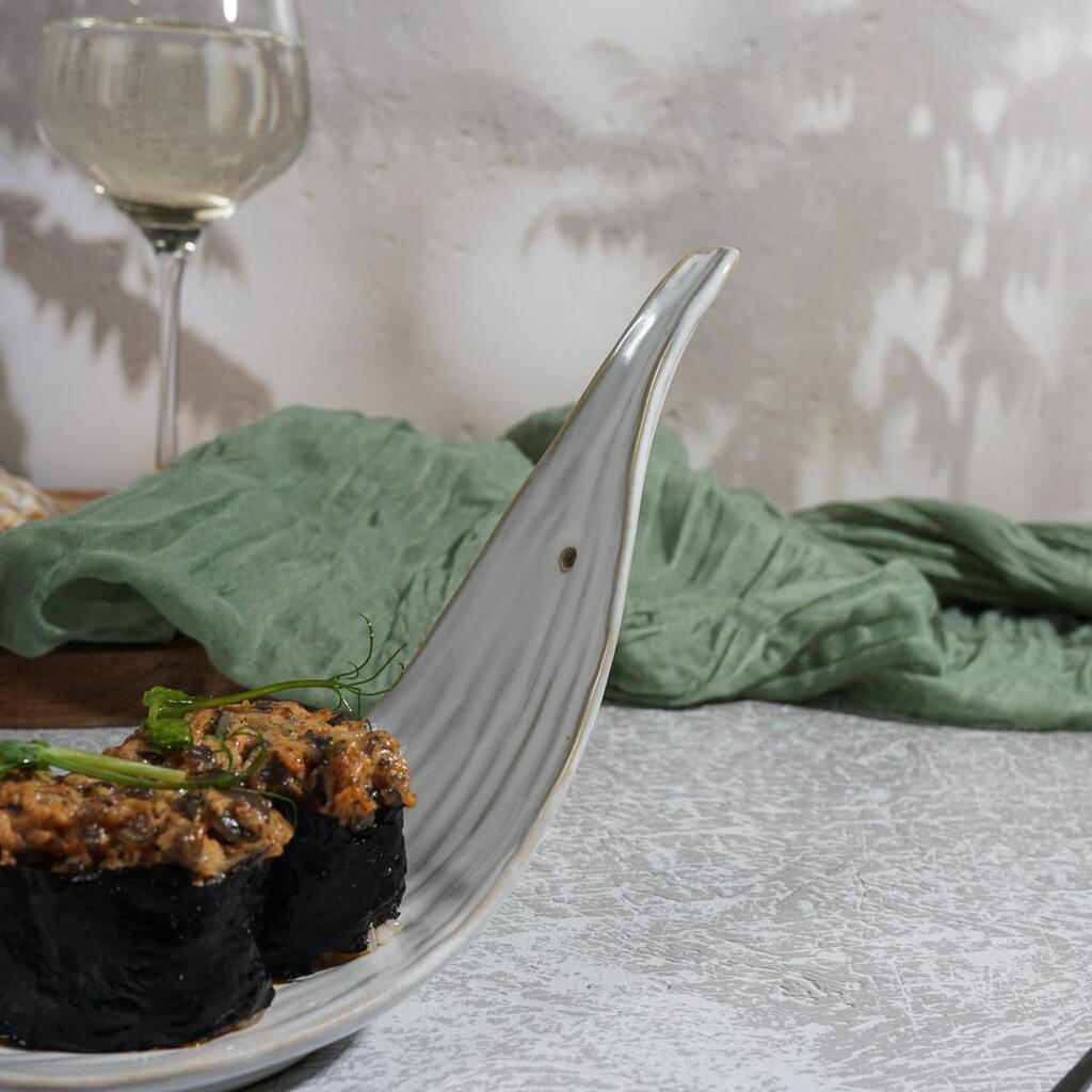 Блюдо для подачи 22*7,5 см h13 см для закусок Gray Leaf Frutti di Mare P.L. [1]