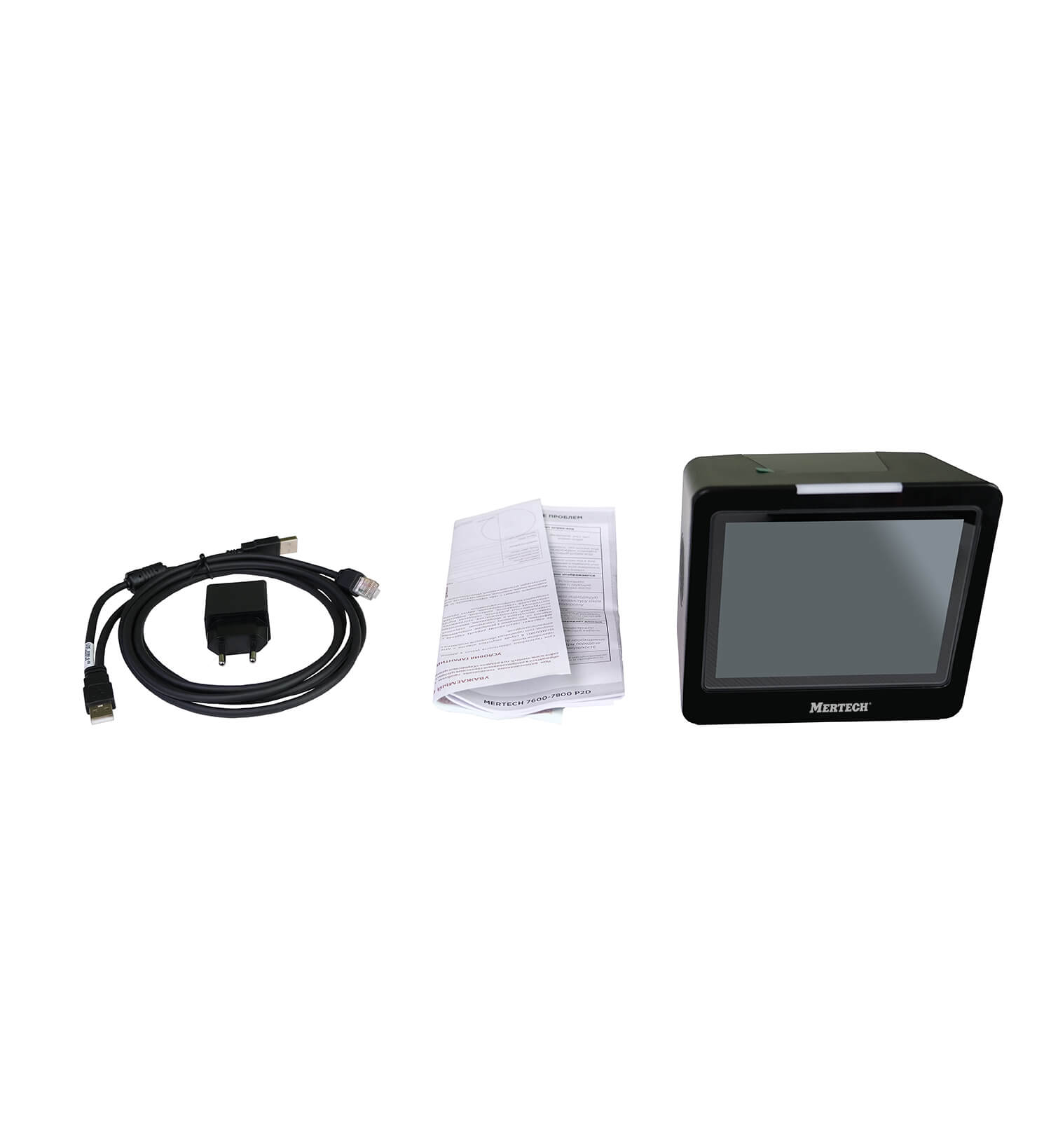 Стационарный сканер штрих кода MERTECH 7800 P2D USB, USB эмуляция RS232 black