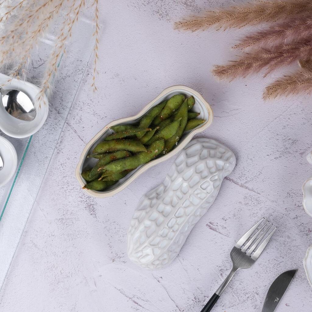 Блюдо для подачи 15*5,9 см h7 см 130 мл для закусок крышкой Groundnut Gray Frutti di Mare P.L. [1]