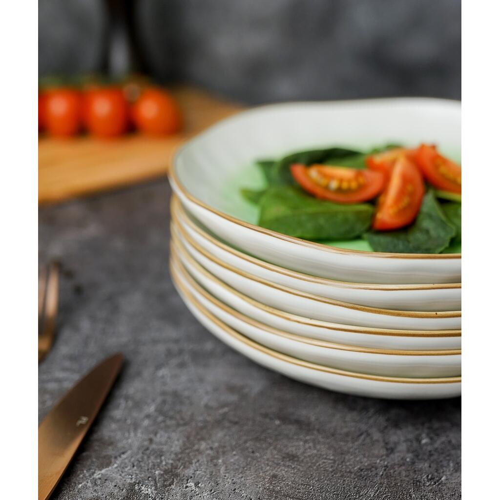 Салатник  450 мл d 21,5 см h3,8 см зеленый фарфор "The Sun Eco" P.L. Proff Cuisine [6]