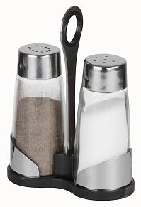 Набор для специй (соль, перец) на пластиковой подставке Luxstahl [924]