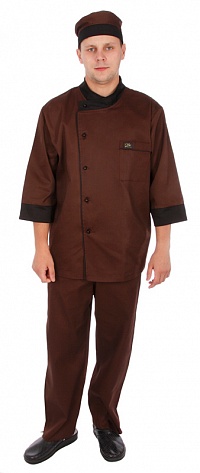 Куртка шеф-повара коричнево-черная [0304]