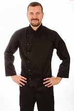 Куртка шеф-повара черная мужская на кнопках [00005]