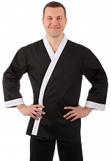 Куртка сушиста черная с отделкой белого цвета [00007]