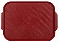 Поднос столовый из полистирола 450х355 мм темно-красный [1730]
